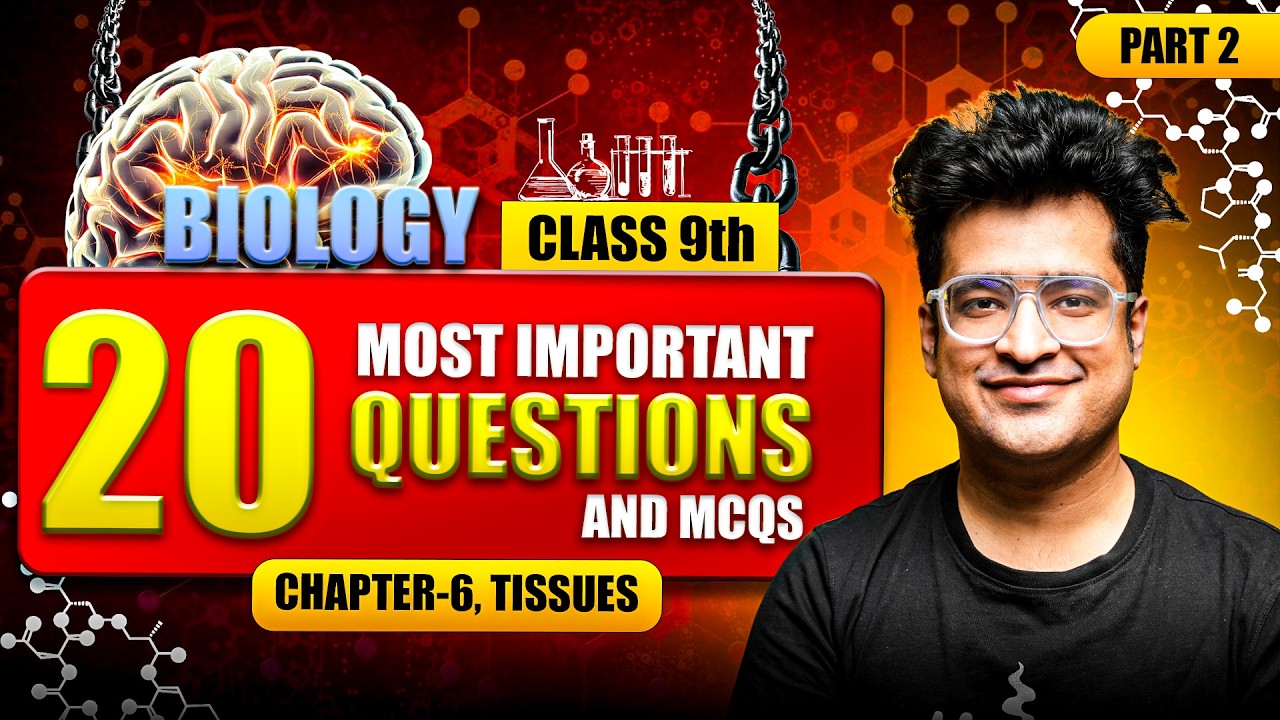 Top 20 MOST IMPORTANT Questions Tissues part 2| Class 9 Science | Biology