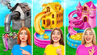 One Colored House Rich Vs Broke Vs Giga Rich  Funny Challenges By Multi Do Smile