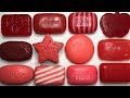 Red soap set. Asmr cutting dry and soft soap. Satisfying video. Relaxing sound. Асмр мыло