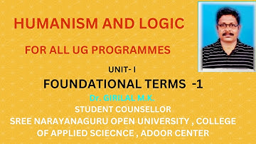 HUMANISN AND LOGIC (FOR ALL UG PROGRAMMES) SREENARYANAGURU OPEN UNIVERSITY)