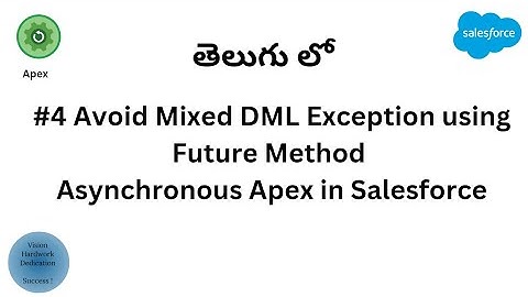 #4 Avoid Mixed DML Exception using Future Method | Asynchronous Apex in Salesforce | In Telugu