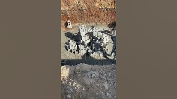 Installing Concrete Blocks Pool Construction