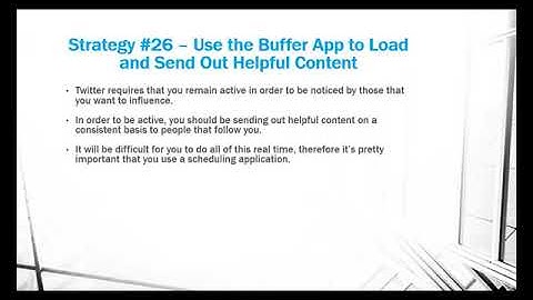 Twitter - Use The Buffer App to Schedule Tweets