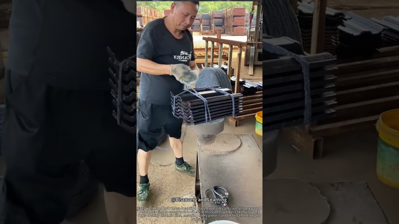 Packing Glazed Roof Tiles — The Art of Precision and Craftsmanship