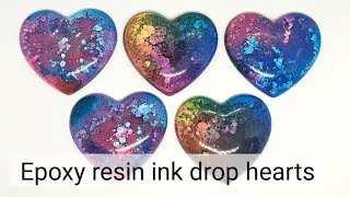 Epoxy Resin and Alcohol Ink Hearts