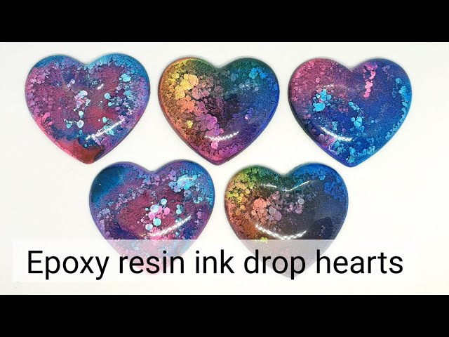 Resin Heart charms and keychains using alcohol ink with different  techniques : r/ResinCasting