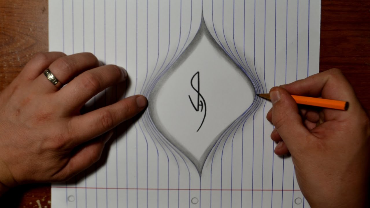 Drawing Torn Lined Paper - Cool Easy Trick Art - YouTube