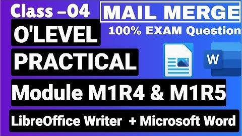 Module Code- M1-R4 & M1-R5 OLEVEL Practical Questions|Information Technology Tools|SEP 2021 Class-04