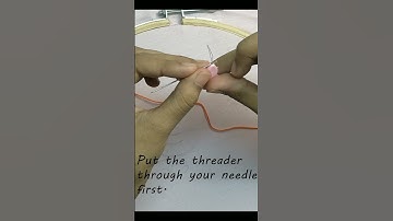 How to put thread in a needle easily! 🧵 #shorts #embroidery