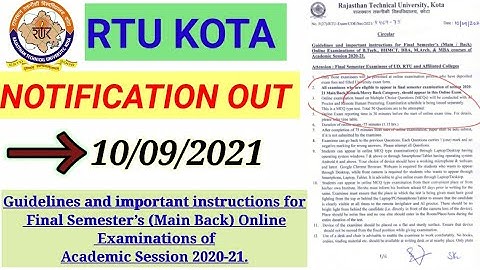 Final Semester’s Main/Back Online Examination Rules #rtu #rtupromotion #rtuonlineexam #rtuexamupdate