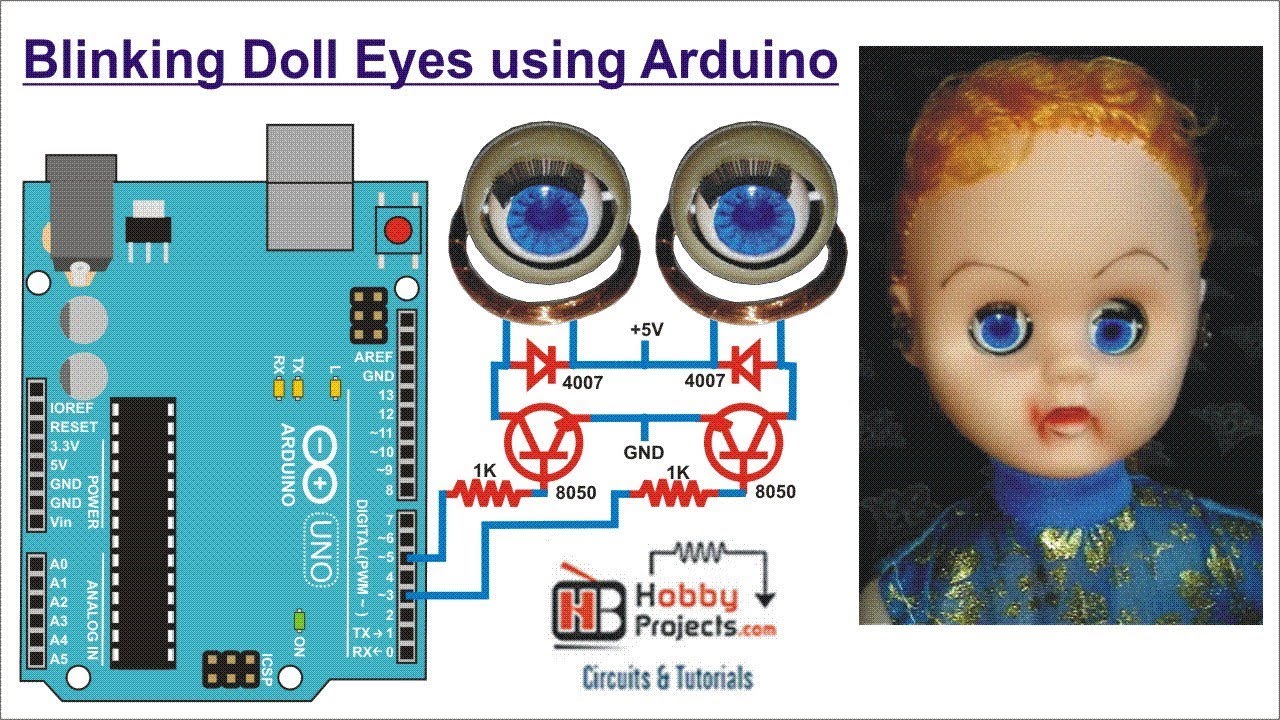 Doll Blinking Eyes using Arduino UNO Board - YouTube