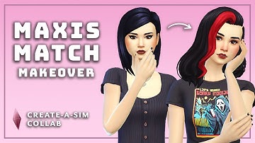 Can I Do a Makeover Using Only Maxis Match CC? Sim Swap Collab with Asphodel Moon | The Sims 4 CAS