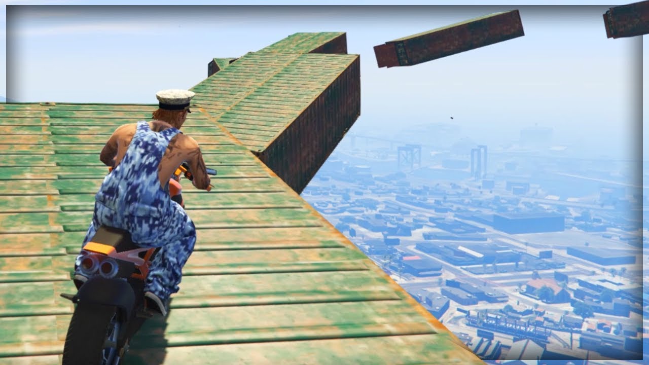【DE JuN】GTA5 – 奪命高空雙輪競速！( 歡樂時刻 )