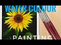 How to sun 🌞 flower ll Water 💦 Colour Painting ll #biggners #short #sunflowers
