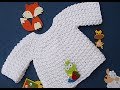 Jersey , chambrita, saco de bebe a crochet Majovel  ideal para principiantes #crochet #ganchillo
