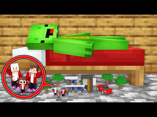 JJ Family Pranked Mikey Under Bed in Minecraft (Maizen) class=