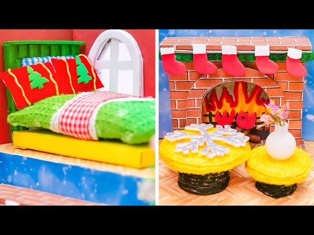 DIY Mini House for Santa 🏠🎅❄️ Winter Wonderland Cardboard