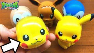 ガチャガチャのカプセルがそのままポケモン！？！？ カプキャラ ピカチュウ イーブイ ポッチャマ モクロー ポケットモンスター かわいいおもちゃ pokemon gacha toy