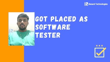 Sarath Got Placed as Software Tester | Software Testing Course with Placements | Besant Technologies