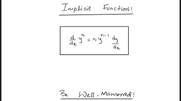 A2 Math P3: Differentiation Of IMPLICIT FUNCTIONS. Concepts with Examples. Sun, 12 September 2021.