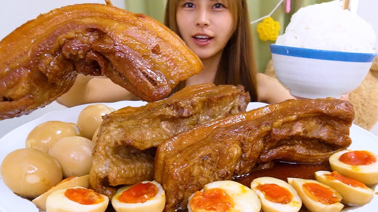 【大食い】3kgの一本角煮と山盛りご飯