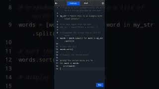 #python 65.Sort Words in Alphabetic Order | #shorts