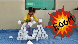 Gross Motor Activity || Make Your Child active || Disposable Cup Pyramid Activity || Best 5 Ways ||
