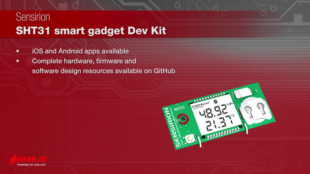 Sh31 Sensor Sensirion SHT31 Smart Gadget Development Kit | Maker Minute - YouTube