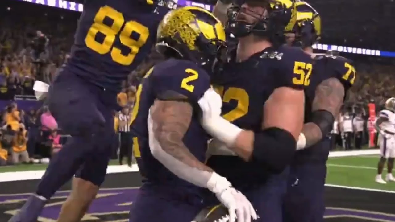 Blake Corum Gets Big Rushing Touchdown vs Washington 2024 National ...