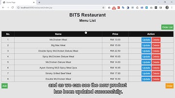 Project 2  DAD (Restaurant Management System)