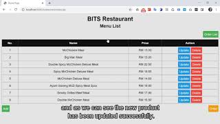 Project 2  DAD (Restaurant Management System)