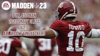 Madden NFL 23 - PS5 Full 450 Man 2023 Draft Class v 2.0 - All Middle Linebackers