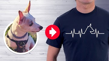 Simple Heartbeat T Shirt Design with GIMP