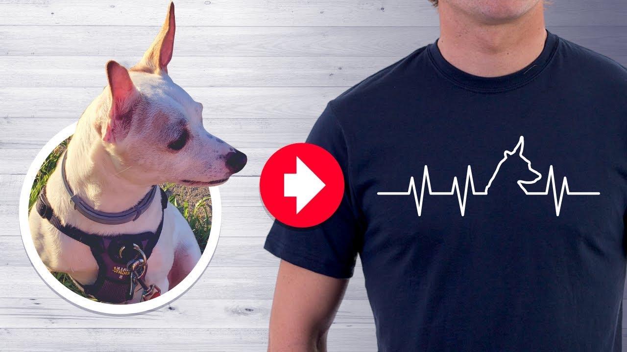 Simple Heartbeat T Shirt Design With Gimp