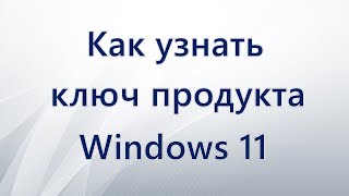 Как узнать ключ продукта Windows 11