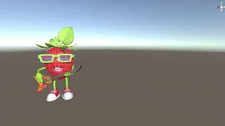 dancing low poly strawberry character for games and AR/VR