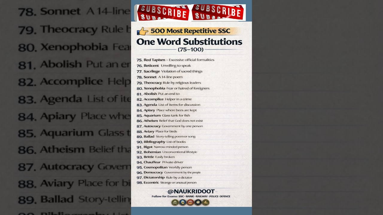 One word substitution 