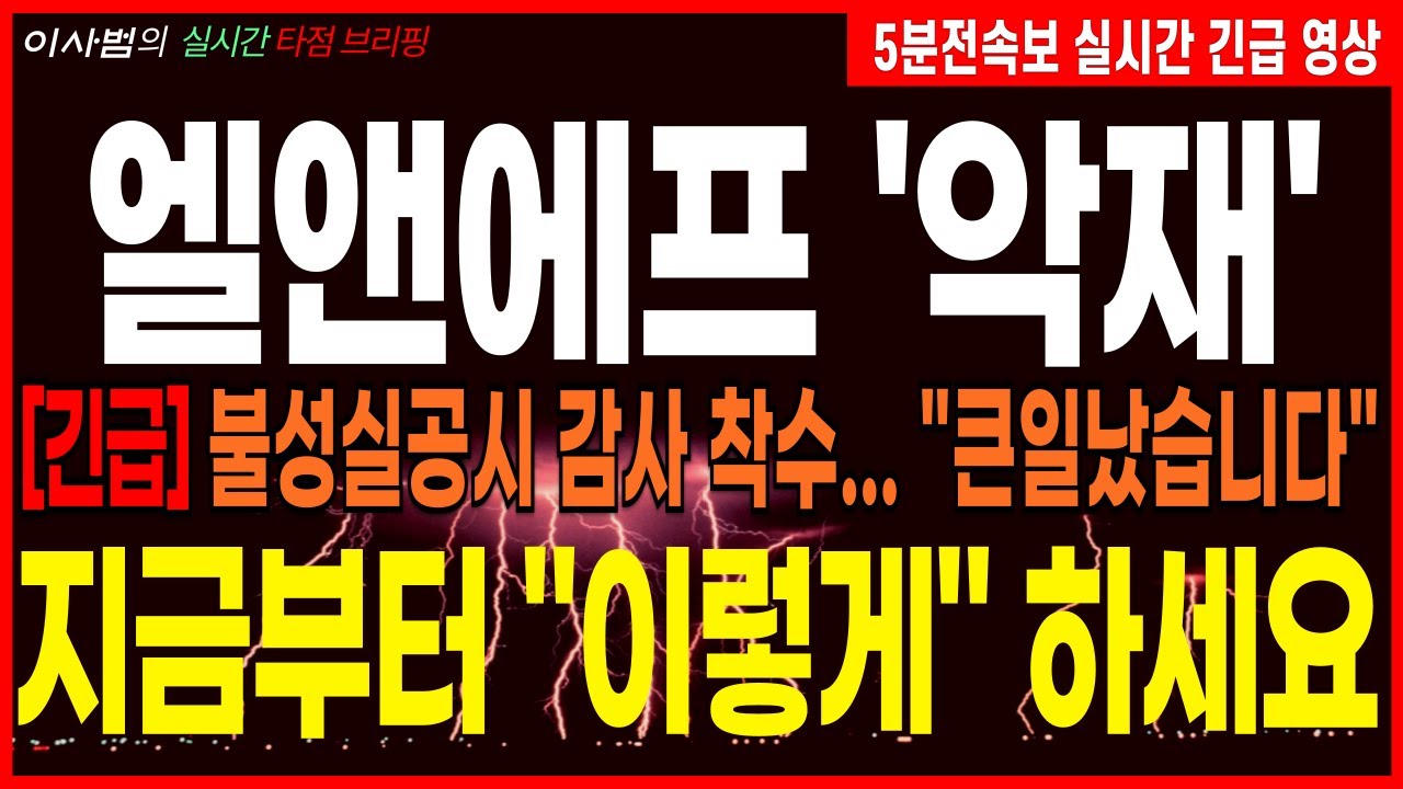 [엘앤에프 주가전망][긴급] 불성실공시 감사 착수... 