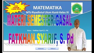 SILABUS, SUB MATERI MATEMATIKA KELAS 9 SEMESTER 1