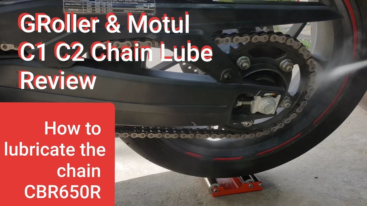 CBR650R How to lube Chain Grandpit Stop GRoller Review Motul C1 C2