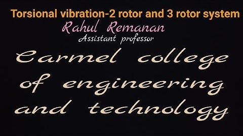 Torsional vibrations-2 rotor and 3 rotor system