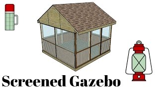 FULL PLANS at: http://myoutdoorplans.com/pergola/screened-gazebo-plans/ SUBSCRIBE for a new DIY video every single week! If 