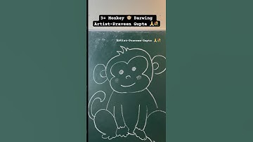 3 = Monkey Drawing Very Easy #shorts #art  #drawing #viralvideo #ashortaday #monkey #artist