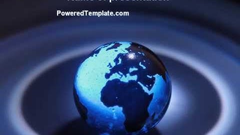 Blue World Globe PowerPoint Template by PoweredTemplate.com