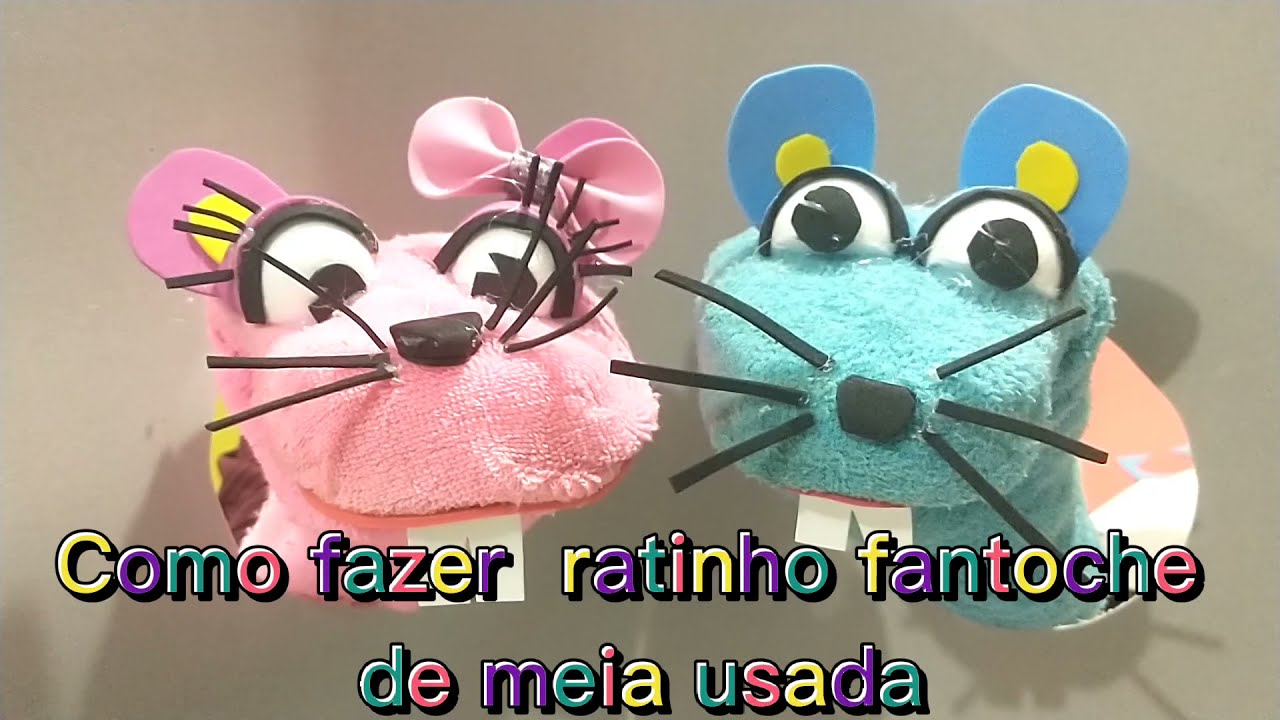 Como fazer fantoche ratinho de meia usada.