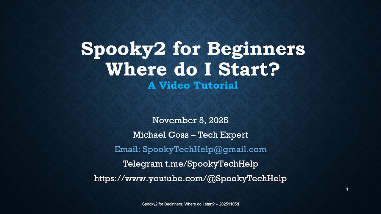 Presentation - Spooky2, Where Do I Start? - YouTube