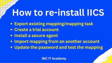 How to re-install IICS | How to import mapping from one account to another