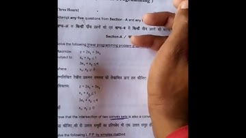 Bsc 3rd year mathematics fourth ,linear programming c, old Paper Agra university