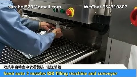 SC BIB LZ II Semi automatic Double nozzle Bag in Box Filling machine and Boxing conveyor