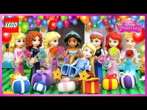 ♥ LEGO Disney Princess BIRTHDAY CELEBRATION Stop Motion Animation Cartoons For Kids